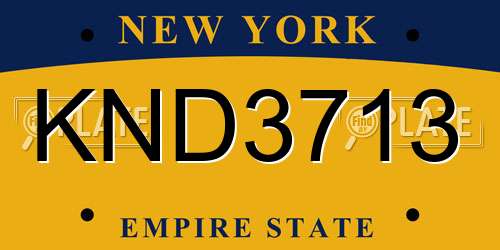 KND3713 New York License Plate