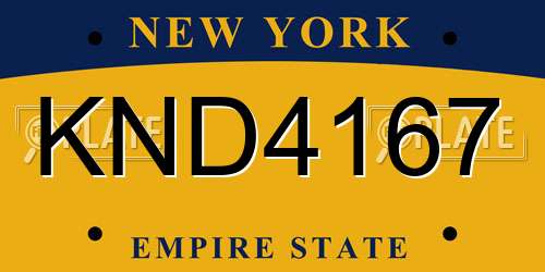 KND4167 New York License Plate