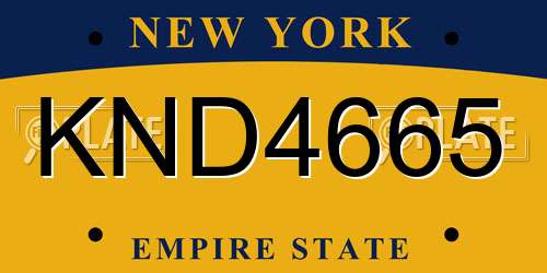 KND4665 New York License Plate