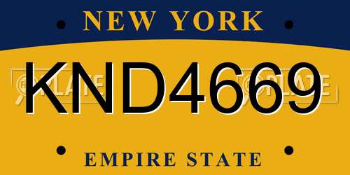 KND4669 New York License Plate