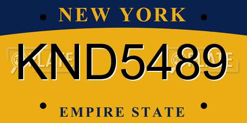 KND5489 New York License Plate