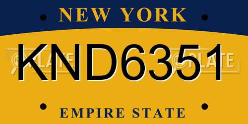 KND6351 New York License Plate
