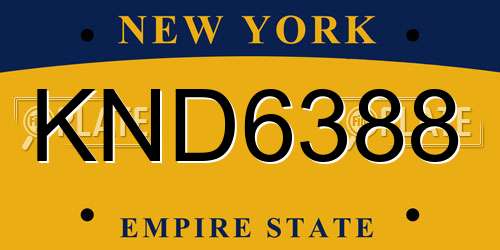 KND6388 New York License Plate