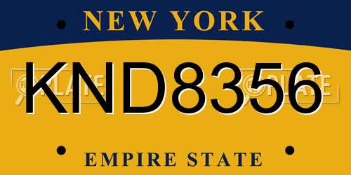 KND8356 New York License Plate