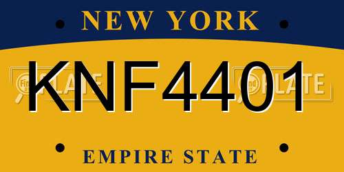 KNF4401 New York License Plate
