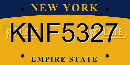 KNF5327 New York License Plate