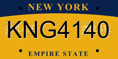 KNG4140 New York License Plate