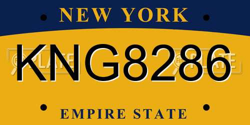 KNG8286 New York License Plate