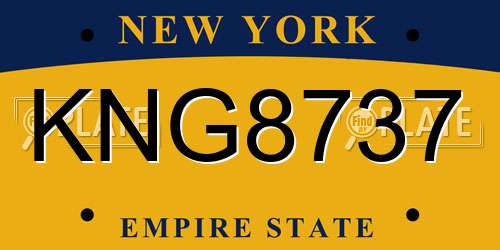 KNG8737 New York License Plate