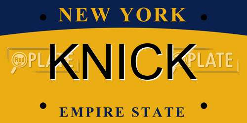 KNICK New York License Plate