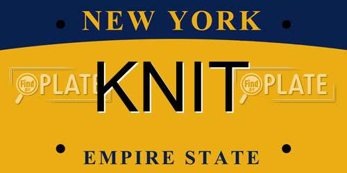 KNIT New York License Plate