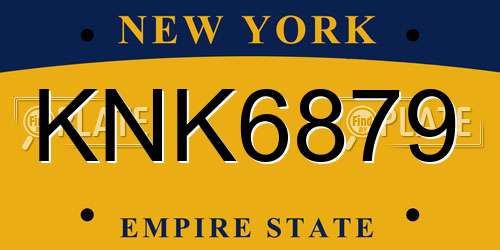 KNK6879 New York License Plate