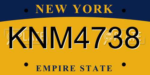 KNM4738 New York License Plate