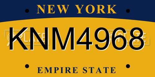 KNM4968 New York License Plate