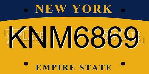 KNM6869 New York License Plate