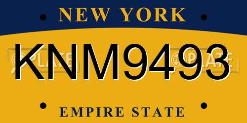 KNM9493 New York License Plate