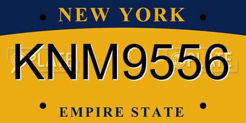 KNM9556 New York License Plate