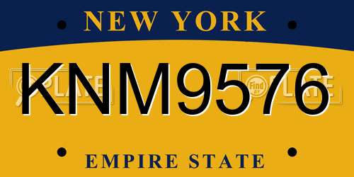 KNM9576 New York License Plate