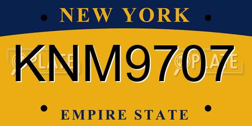 KNM9707 New York License Plate