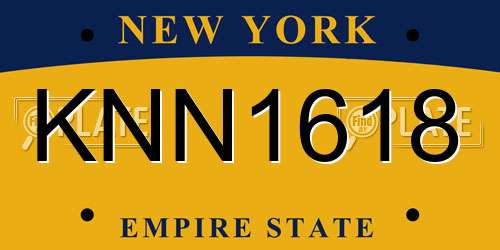 KNN1618 New York License Plate