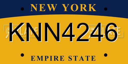 KNN4246 New York License Plate