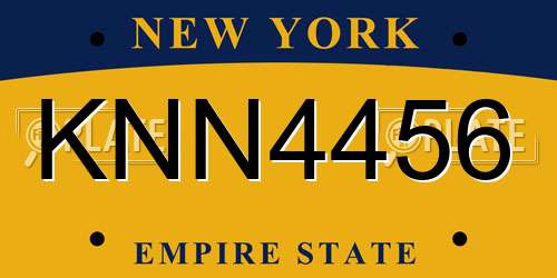 KNN4456 New York License Plate