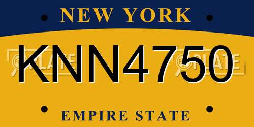 KNN4750 New York License Plate