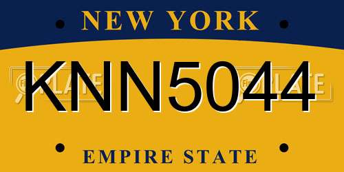 KNN5044 New York License Plate
