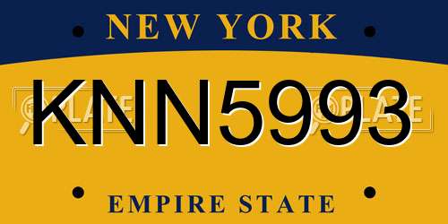 KNN5993 New York License Plate