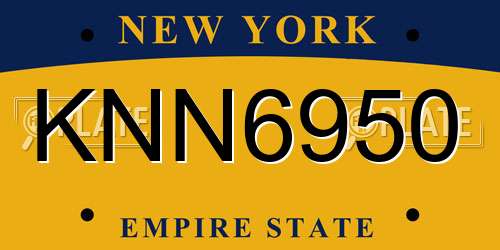 KNN6950 New York License Plate