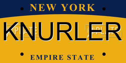 KNURLER New York License Plate