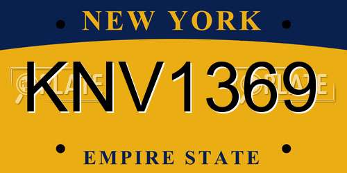 KNV1369 New York License Plate