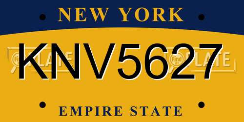 KNV5627 New York License Plate