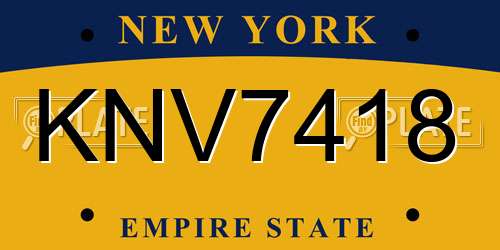 KNV7418 New York License Plate