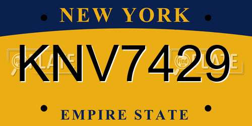 KNV7429 New York License Plate