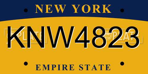 KNW4823 New York License Plate