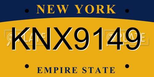 KNX9149 New York License Plate