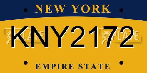 KNY2172 New York License Plate