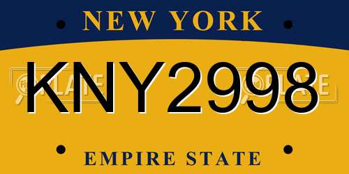 KNY2998 New York License Plate
