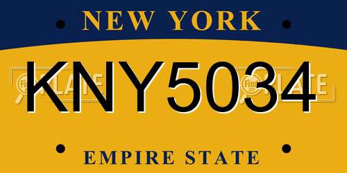 KNY5034 New York License Plate