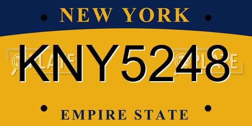 KNY5248 New York License Plate