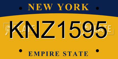 KNZ1595 New York License Plate