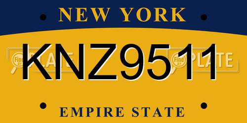 KNZ9511 New York License Plate