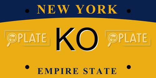 KO New York License Plate