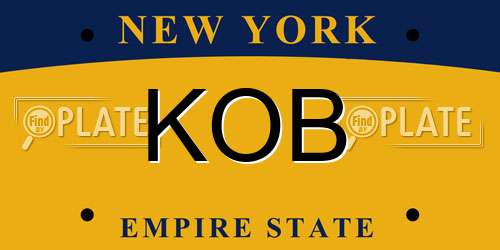KOB New York License Plate