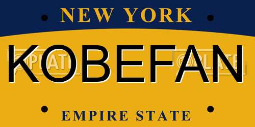 KOBEFAN New York License Plate