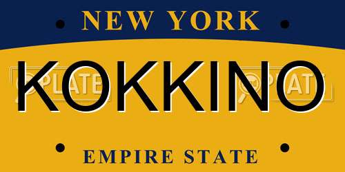 KOKKINO New York License Plate