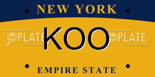 KOO New York License Plate