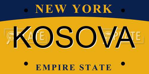 KOSOVA New York License Plate