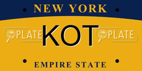 KOT New York License Plate